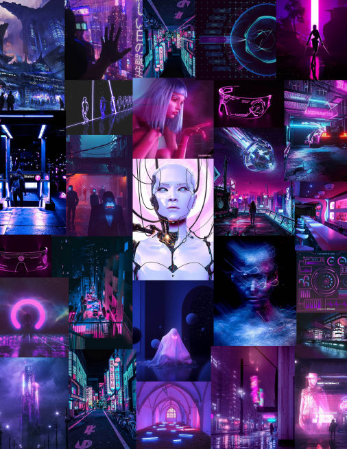 futuristic mood board